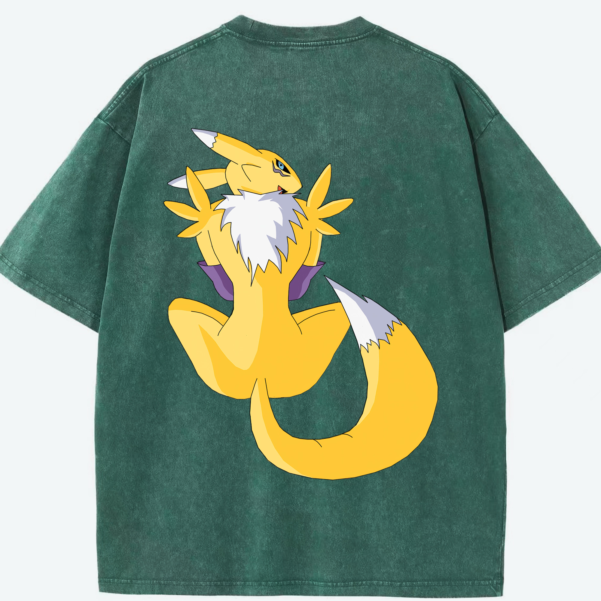 （画像用） Digimon デジタルモンスター/デジモン 綿100% ヴィンテージ風 半袖Tシャツ（背面プリント）